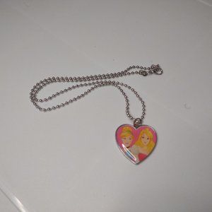 Disney Pink Heart Princess Necklace 19 Inches Long